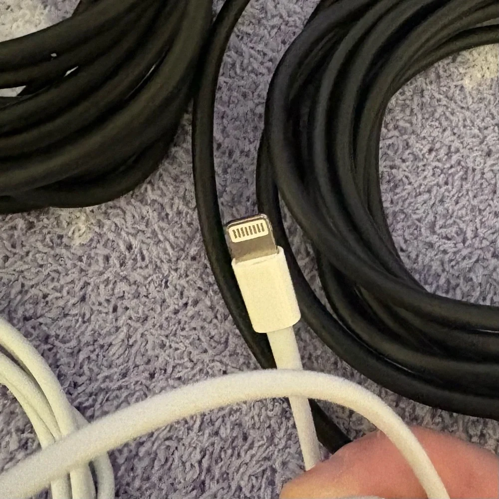 Apple Lightning Charging Cables Black White Gray Set of 9